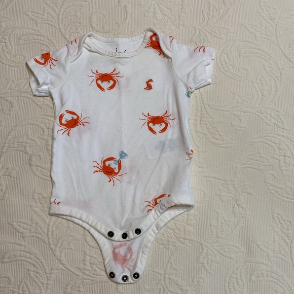Joules 2 piece onesie tshirt & overalls with crab 🦀  design Size 3-6M - Picture 5 of 16